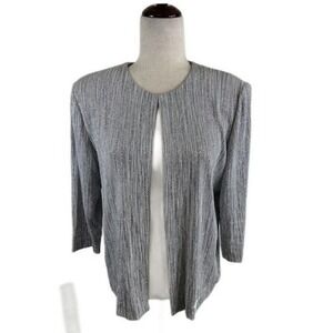 Alex Evenings Topper Silver Sparkle‎ Party Cocktail Evening Jacket Size Medium